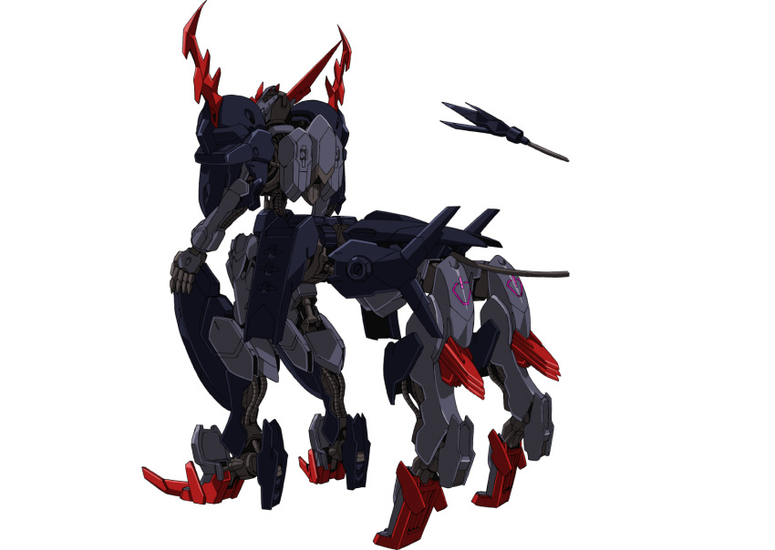 centauroid, from_behind, gundam, gundam_barbataurus, gundam_breaker_battlogue, highres, mecha, mechanical_tail