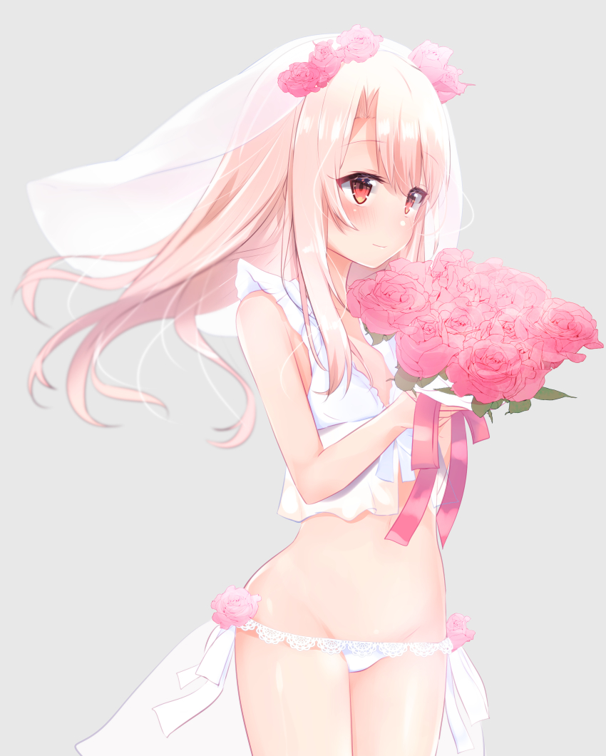 1girl, absurdres, bikini, blush, bouquet, breasts, fate/kaleid_liner_prisma_illya, fate_(series)