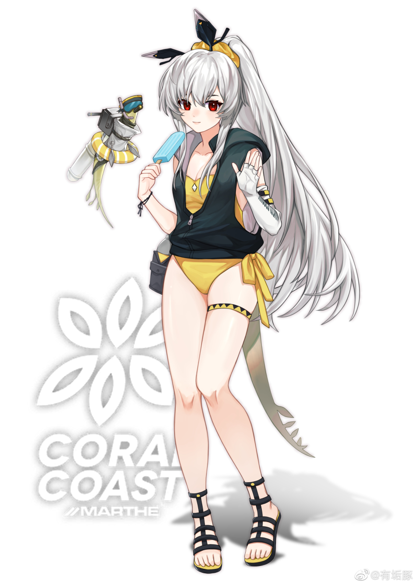 1girl, absurdres, alternate_costume, arknights, black_footwear, black_vest, chinese_commentary, commentary_request