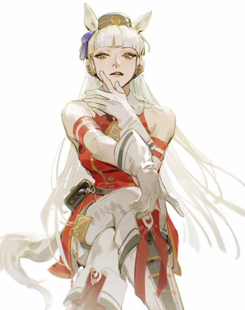 absurdres, animal_ears, argentum_1121, bag, bare_shoulders, black_hat, blunt_bangs, boots