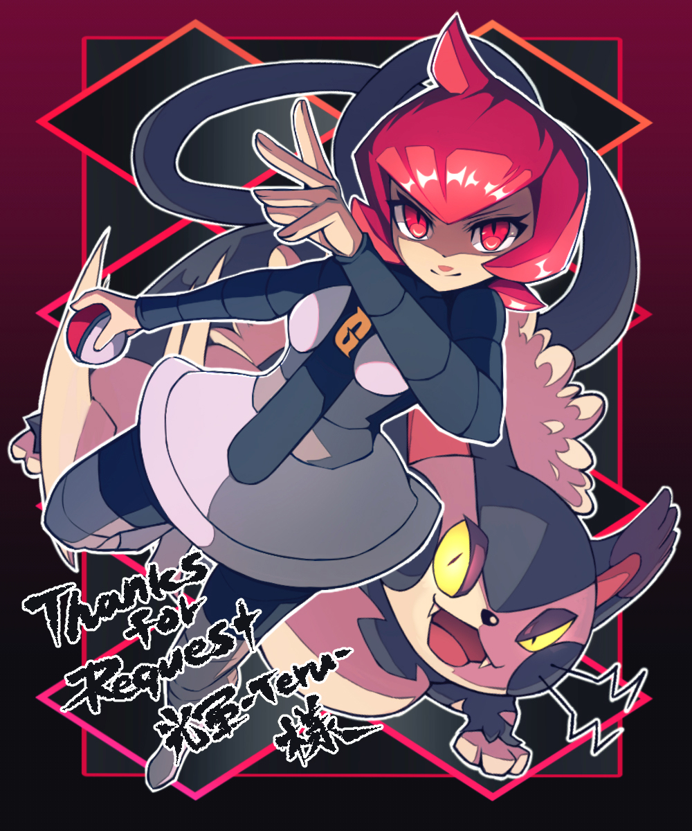 1girl, arm_up, breasts, closed_mouth, commentary_request, cowlick, dress, gen_4_pokemon