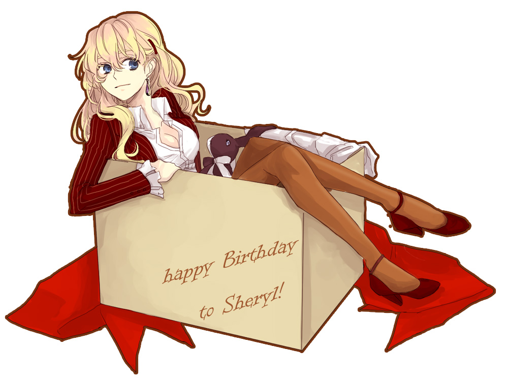 00s, 1girl, akieru_nomaki, bad_id, bad_pixiv_id, blonde_hair, blue_eyes, box
