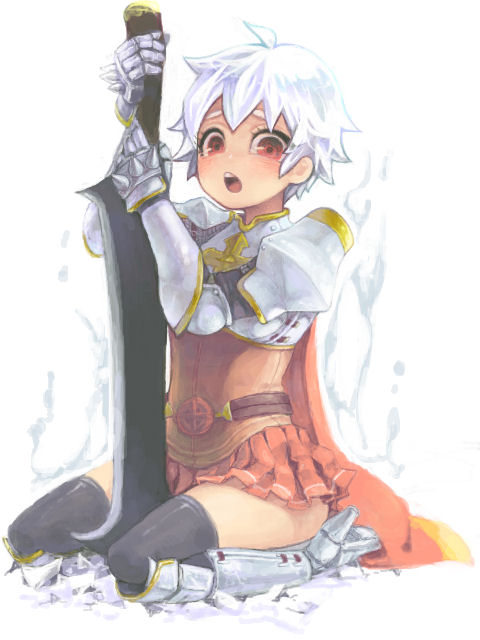 100_percent_chaba, 1girl, armor, armored_boots, bio_lab, black_socks, blush, boobplate