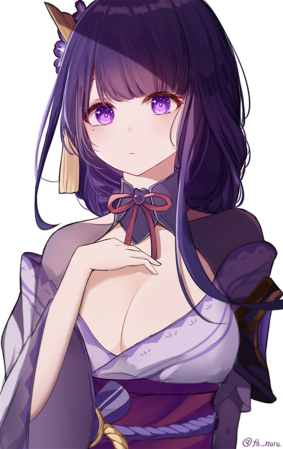 1girl, armor, braid, breasts, cleavage, closed_mouth, commentary, commentary_request