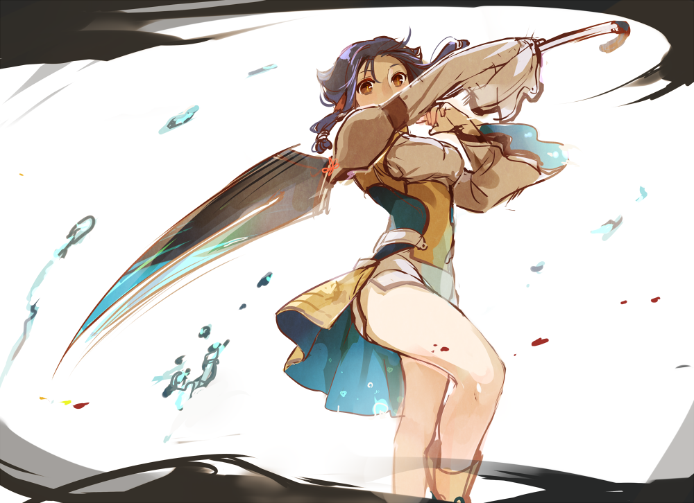 10setuka, 1girl, aquaplus, atuy, breasts, brown_eyes, curvy, feet_out_of_frame