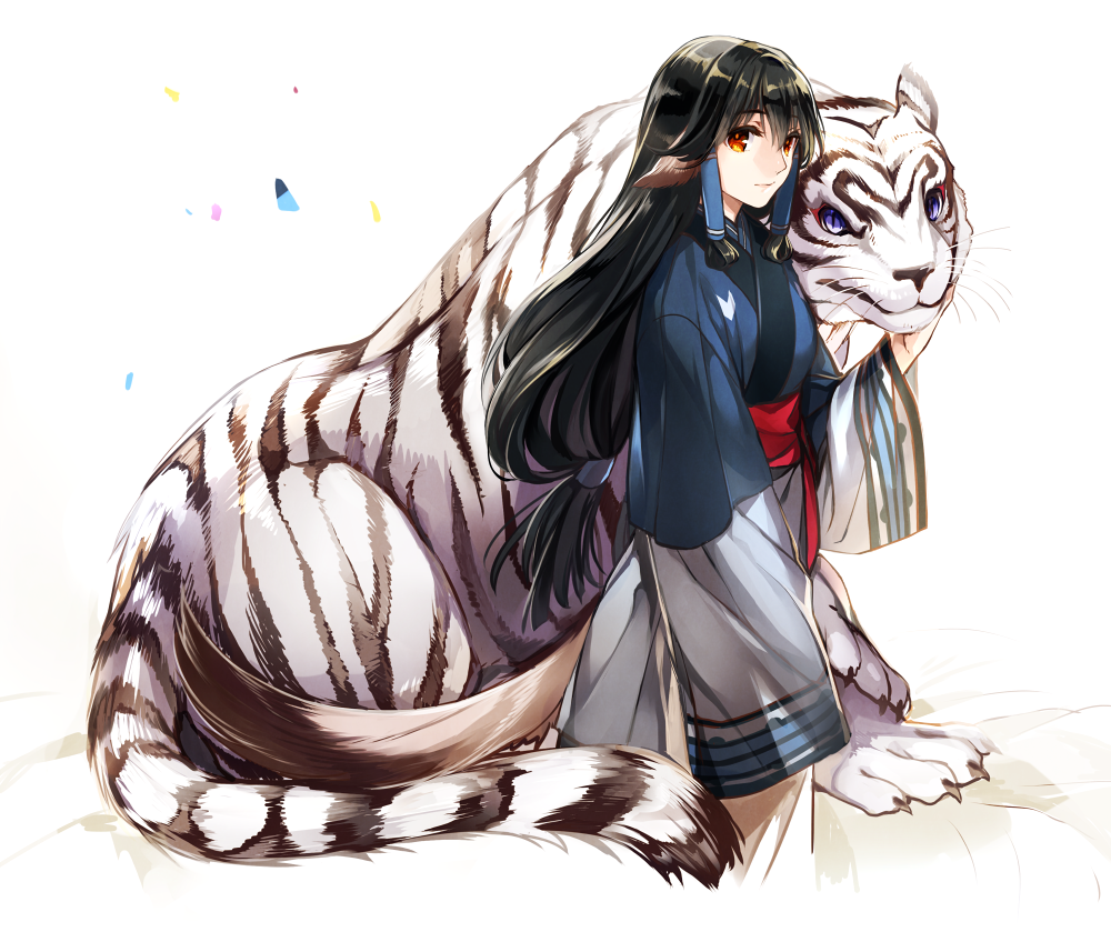 10setuka, 1girl, aged_up, ainu_clothes, animal, animal_ears, animal_hands, aquaplus