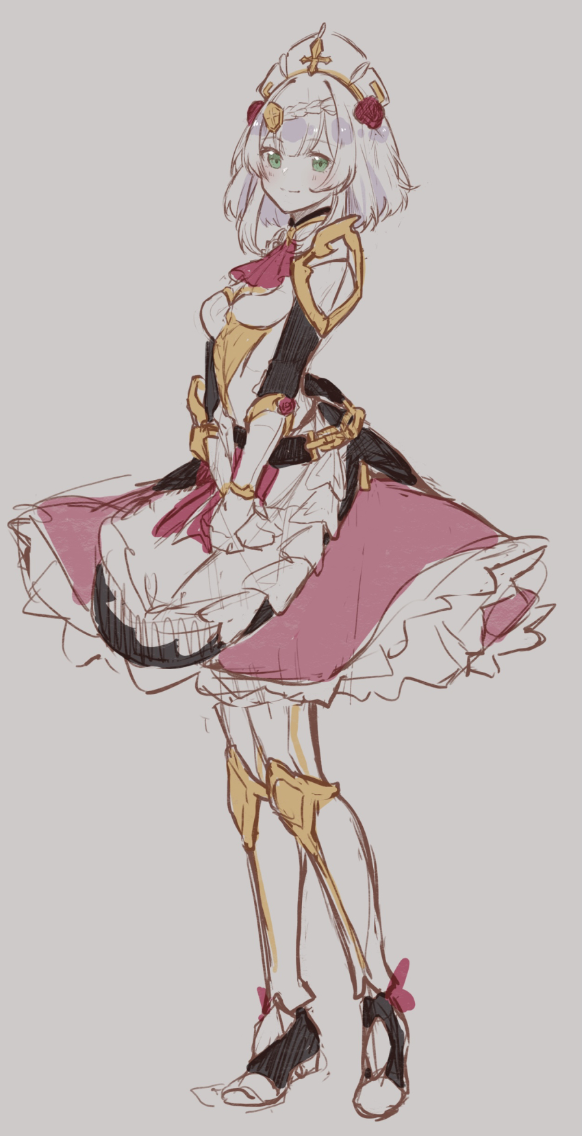 1girl, absurdres, apron, armor, armored_boots, black_boots, boots, braid