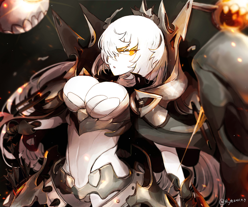 1girl, abyssal_ship, black_cape, bow_(weapon), breasts, cameltoe, cape, colored_skin