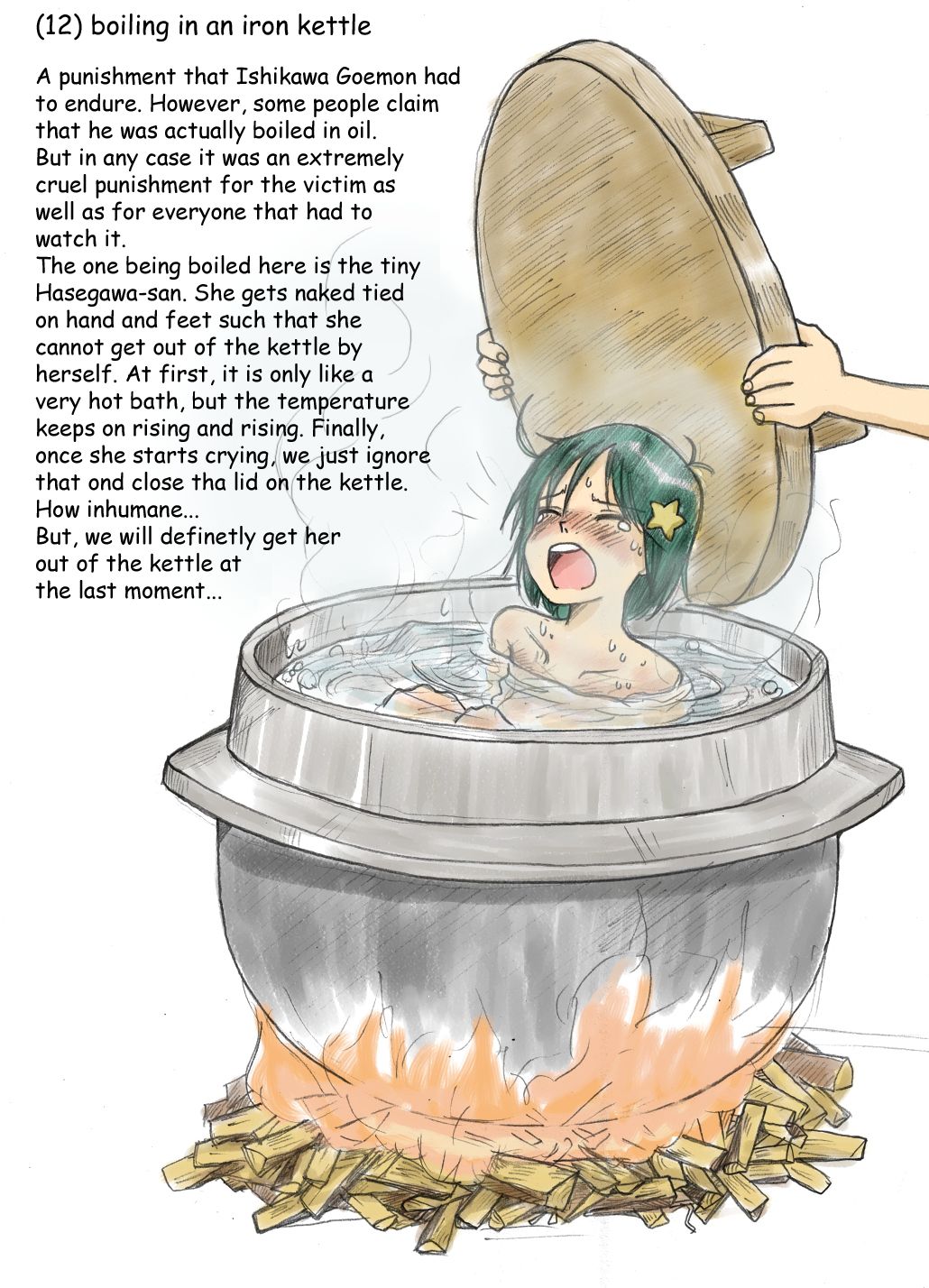 1girl, english_text, guro, hard-translated, highres, nude, original, sachisuke_masumura