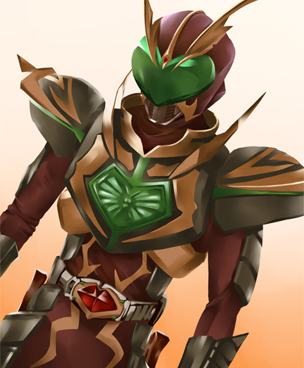 1boy, belt, buckle, dutch_angle, gradient_background, helmet, hitomi2230, kamen_rider