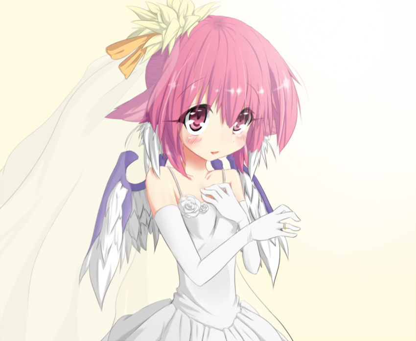 1girl, animal_ears, bad_id, bad_pixiv_id, blush, bridal_veil, bride, dress