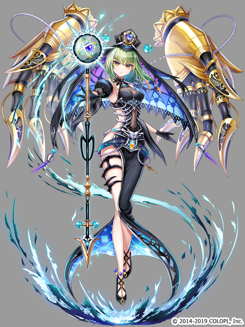 11-chan, 1girl, asymmetrical_clothes, black_dress, black_gloves, commentary_request, dress, expressionless