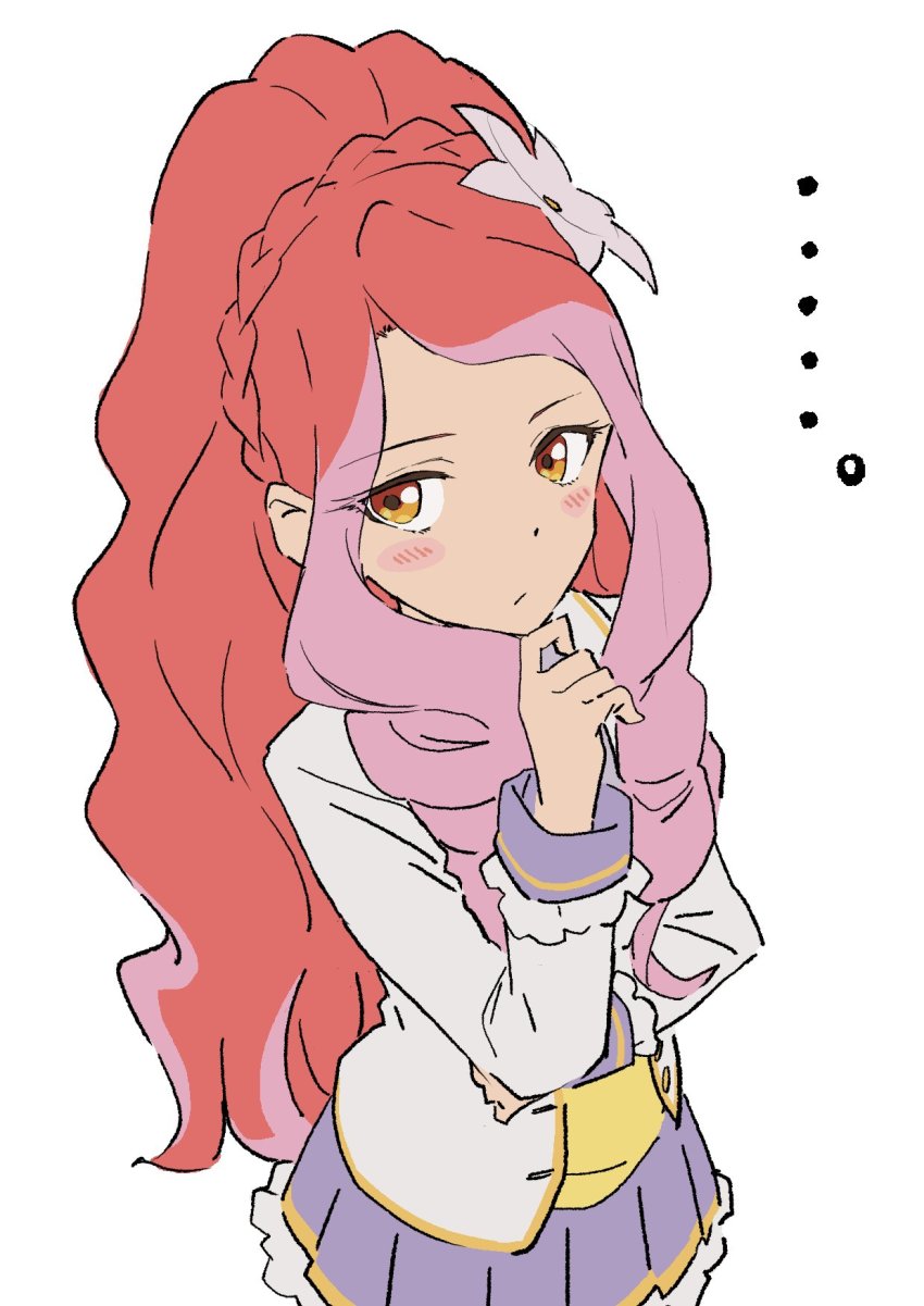 ..., 1girl, aikatsu!_(series), aikatsu_stars!, big_hair, blush_stickers, braid, brown_eyes