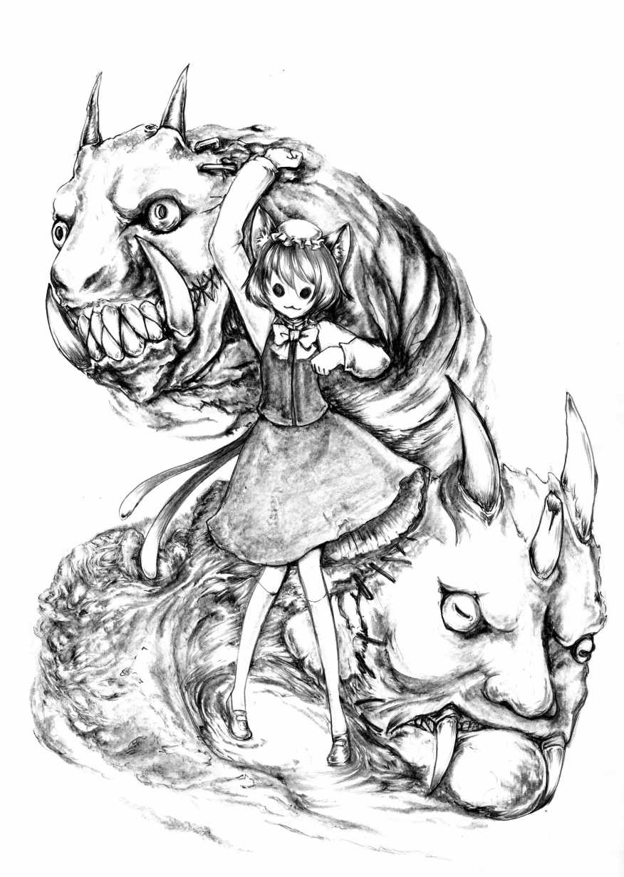 1girl, :3, animal_ears, bad_id, bad_pixiv_id, cat_ears, cat_girl, cat_tail