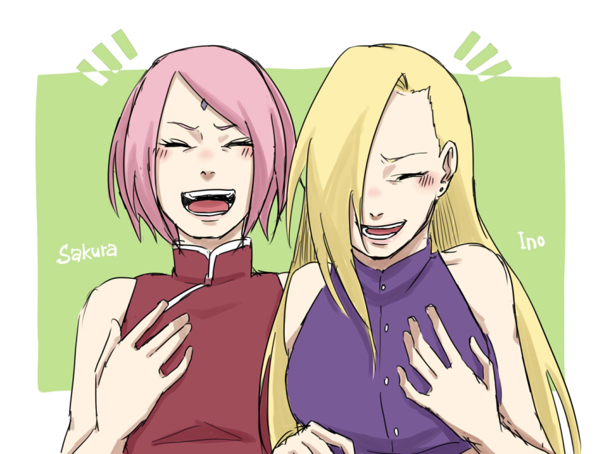 2girls, :d, bad_id, bad_pixiv_id, blonde_hair, border, boruto:_naruto_next_generations, character_name