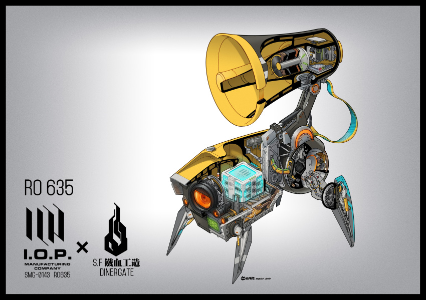 absurdres, anatomy, artificial_eye, banana_(girls'_frontline), blueprint_(medium), cross-section, cut-away, girls'_frontline