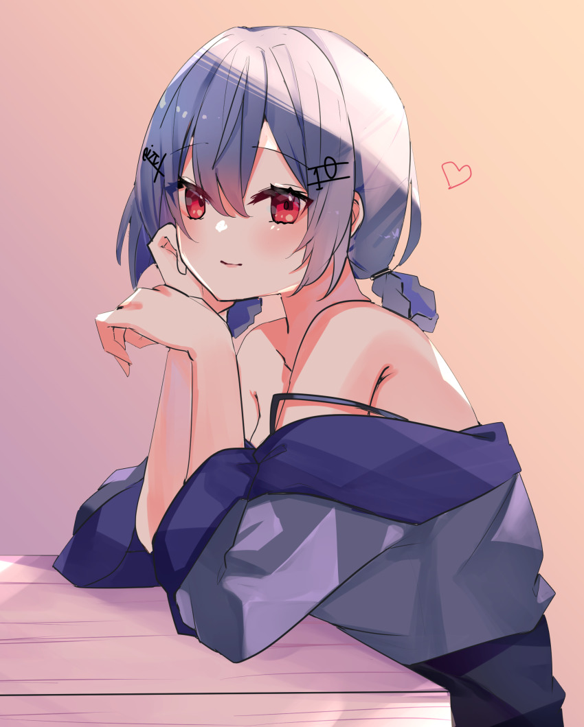 1girl, absurdres, bare_shoulders, blush, braid, from_side, hair_between_eyes, hair_ornament