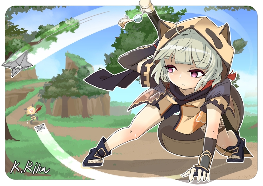 1girl, all_fours, animal_ears, animal_hood, blunt_bangs, collarbone, commentary_request, fake_animal_ears