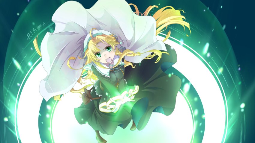 1girl, asia_argento, blonde_hair, green_eyes, high_school_dxd, highres, long_hair, looking_at_viewer