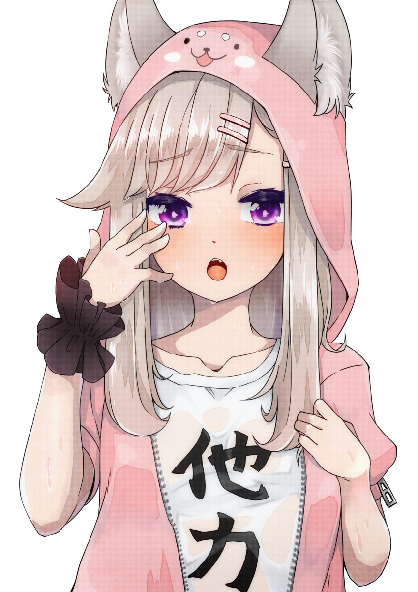1girl, animal_ear_fluff, animal_ears, ears_through_headwear, fox_ears, fox_girl, hair_ornament, hairclip