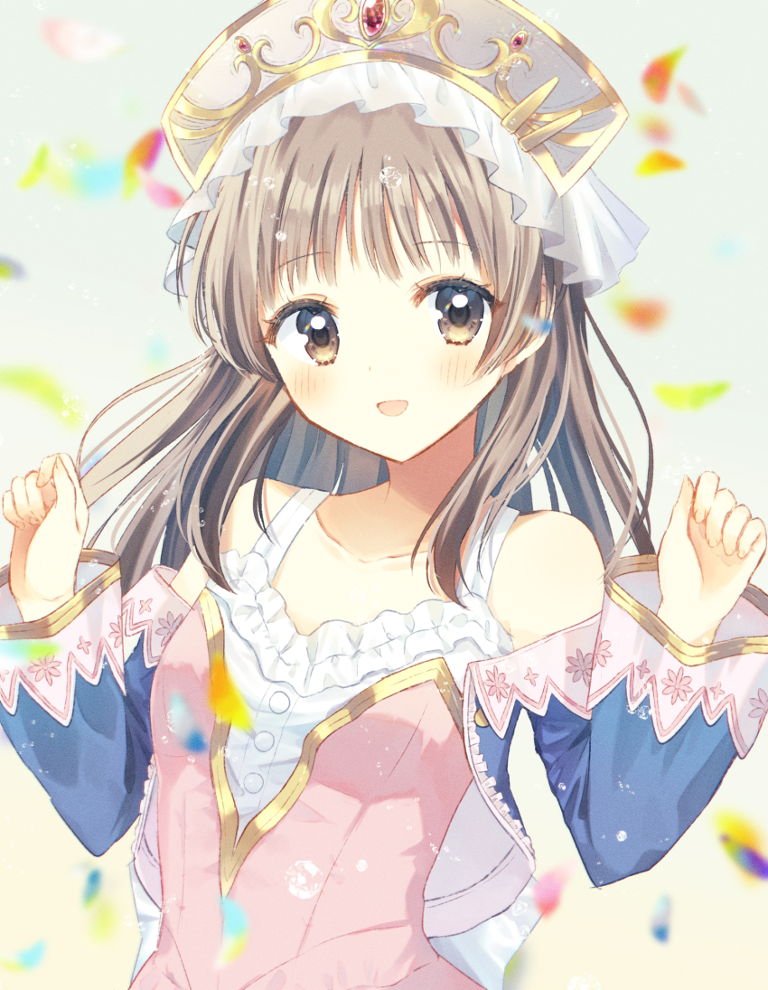 1girl, aiyan, atelier_(series), atelier_totori, blush_stickers, brown_eyes, brown_hair, collarbone