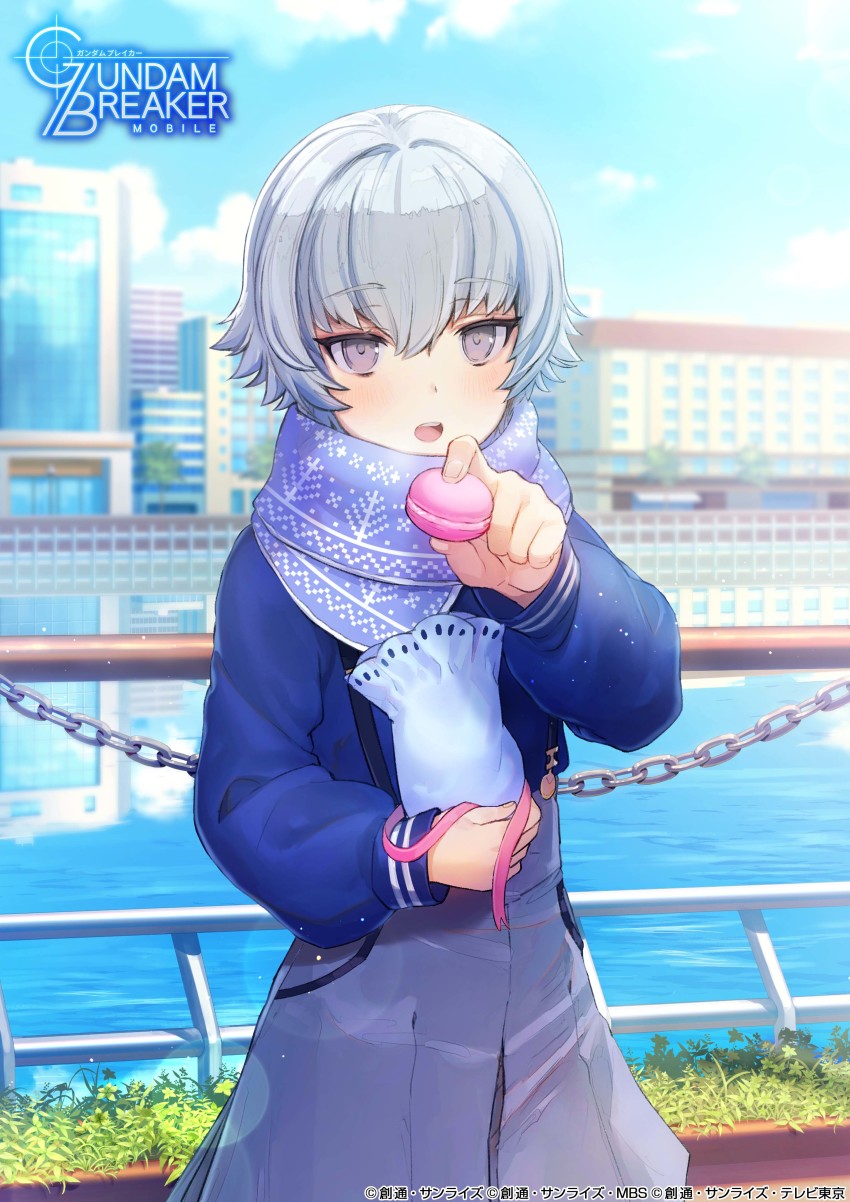 absurdres, artist_request, blouse, blue_shirt, blurry, blurry_background, blush, breath