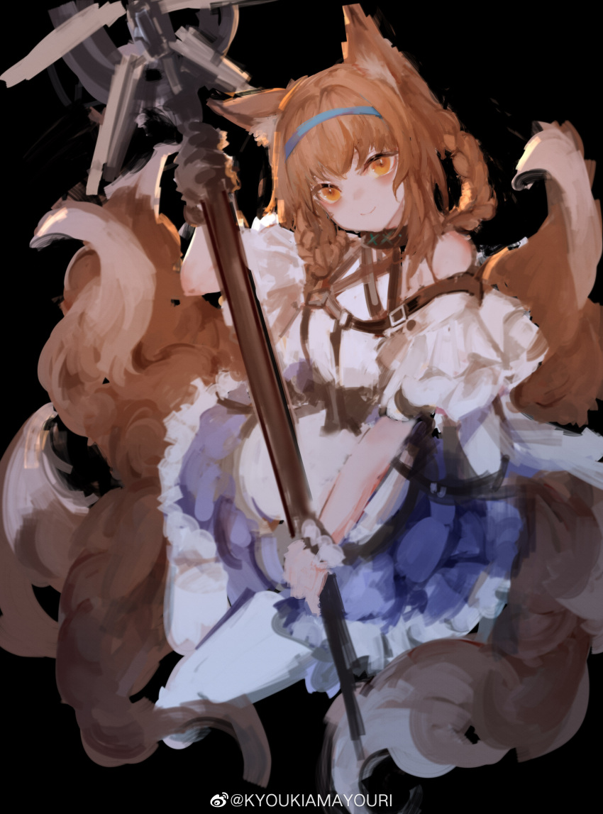 1girl, absurdres, amayouri, angelina_(arknights), animal_ears, arknights, bare_shoulders, black_footwear