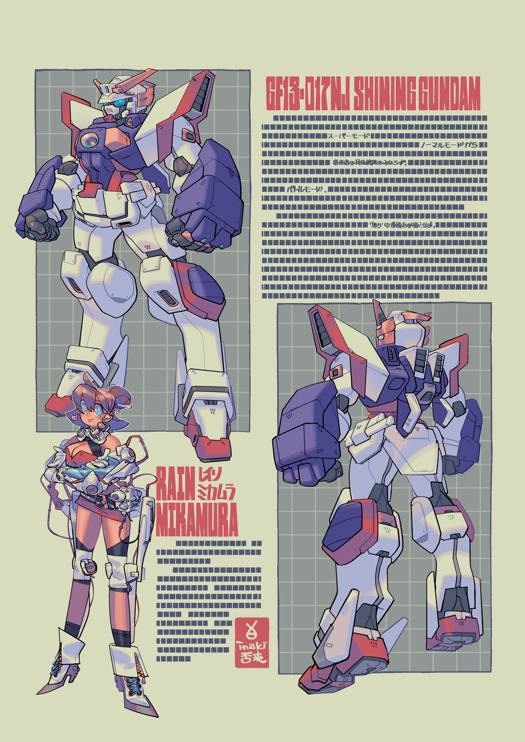 1girl, blue_eyes, breasts, brown_hair, cable, calbe, character_name, cleavage_cutout