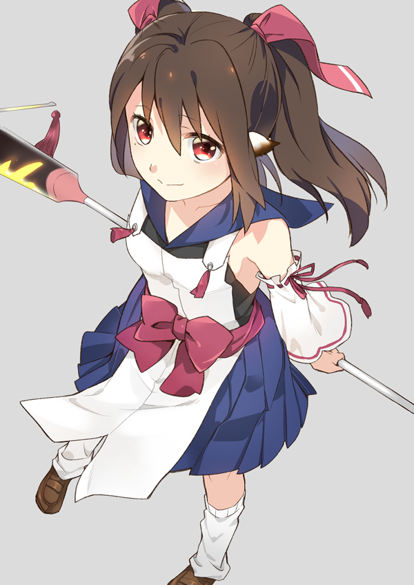 1girl, animal_ears, aquaplus, blush, breasts, brown_hair, cleavage, closed_mouth