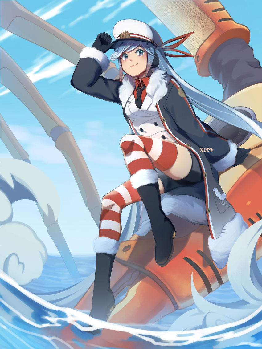 1girl, absurdly_long_hair, adjusting_clothes, adjusting_headwear, animal, anniversary, aqua_eyes, aqua_hair