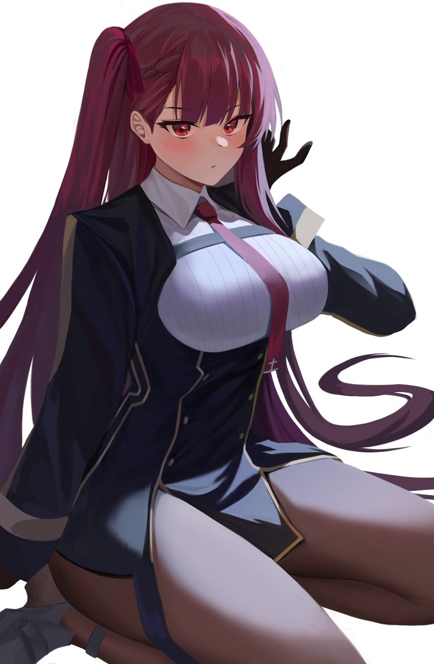 1girl, absurdres, bad_id, bad_twitter_id, blush, breasts, girls'_frontline, gloves