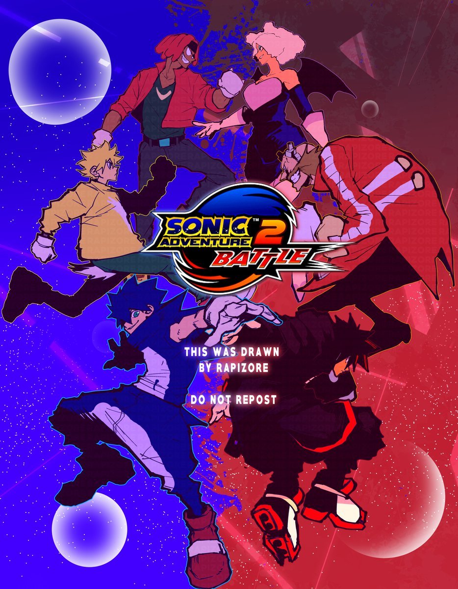 1girl, 5boys, bat_wings, black_hair, blonde_hair, blue_hair, bonesaw_(rdkshinku), dark_skin