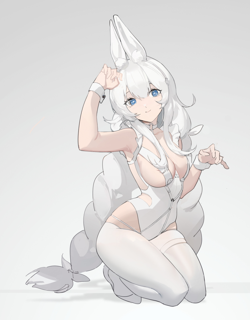 1girl, absurdres, alternate_breast_size, animal_ear_fluff, animal_ears, armpits, azur_lane, bare_shoulders