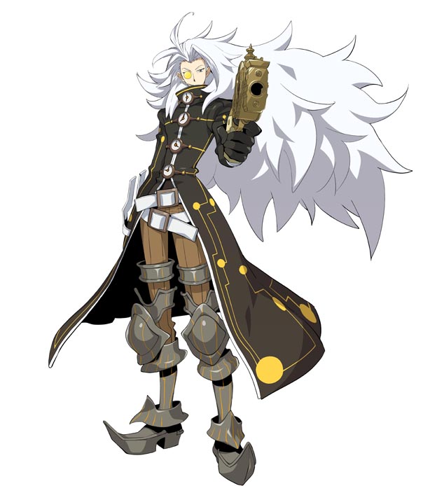 .hack//, .hack//link, a.kagami, armor, bandai, belt, clock, cyber_connect_2, fluegel_(.hack//), gun, long_hair, male_focus, monocle, official_art, silver_hair, solo, weapon