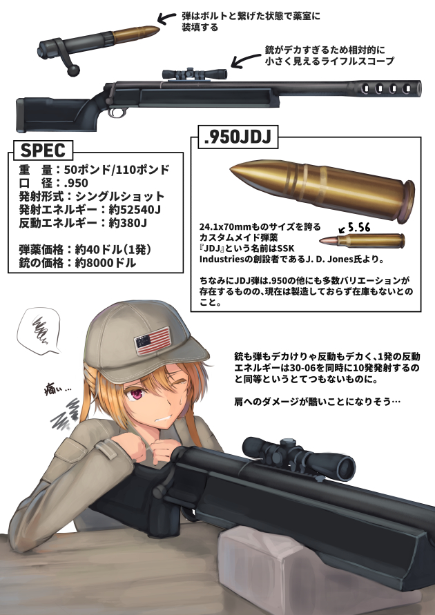 .950_jdj, 1girl, 5.56x45mm_nato, american_flag, ammunition, ammunition_focus, ammunition_name, ammunition_profile