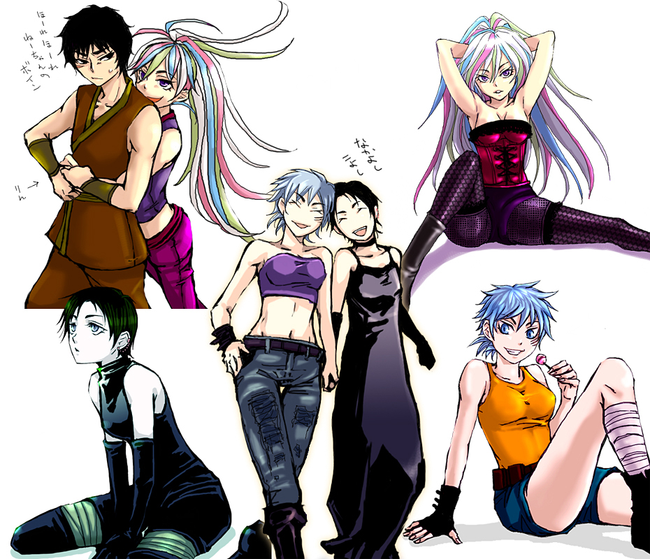 10s, 1boy, 1girl, 4girls, artist_request, coco_(toriko), gender_request, genderswap, multiple_girls, rin_(toriko), sani_(toriko), source_request, toriko_(series), toriko_(toriko)