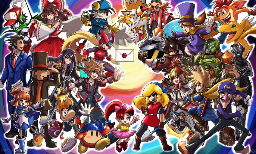 a_hat_in_time, ace_attorney, agumon, aqua_eyes, arle_nadja, bandana, bandana_waddle_dee, black_hair