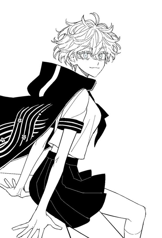 1girl, akashi_senju, black_coat, black_eyes, black_skirt, blouse, brown_hair, closed_mouth