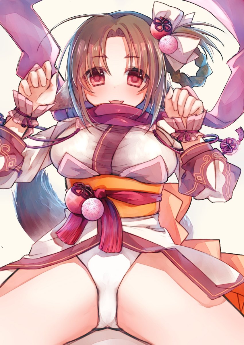 1girl, ainu_clothes, animal_ears, aquaplus, bdsm, blush, bondage, bound