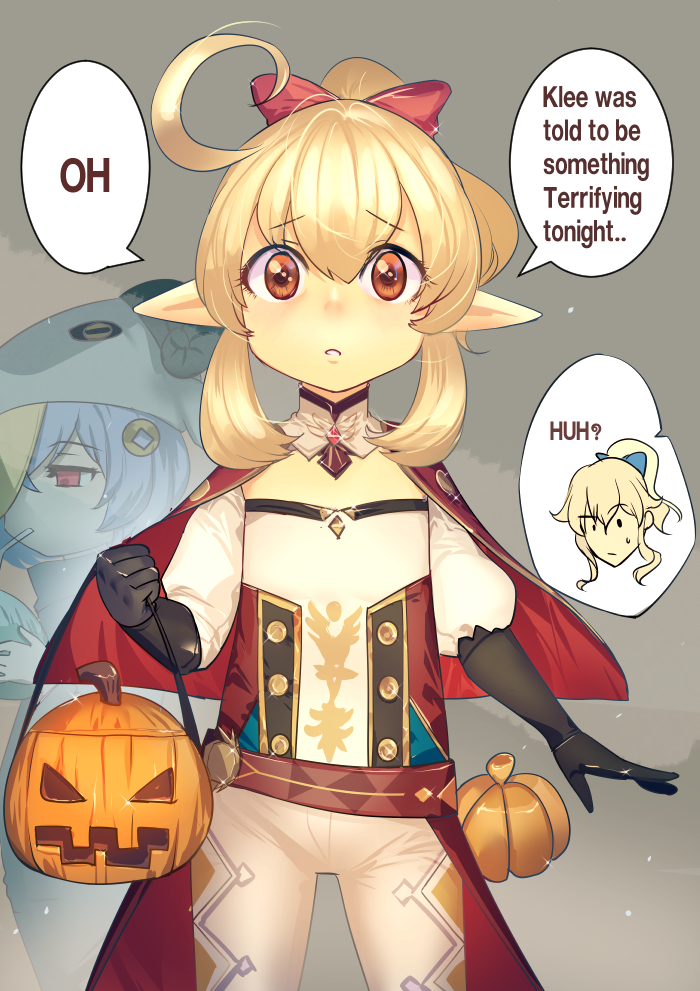 3girls, ahoge, alternate_costume, alternate_hairstyle, animal_costume, bakki, basket, belt