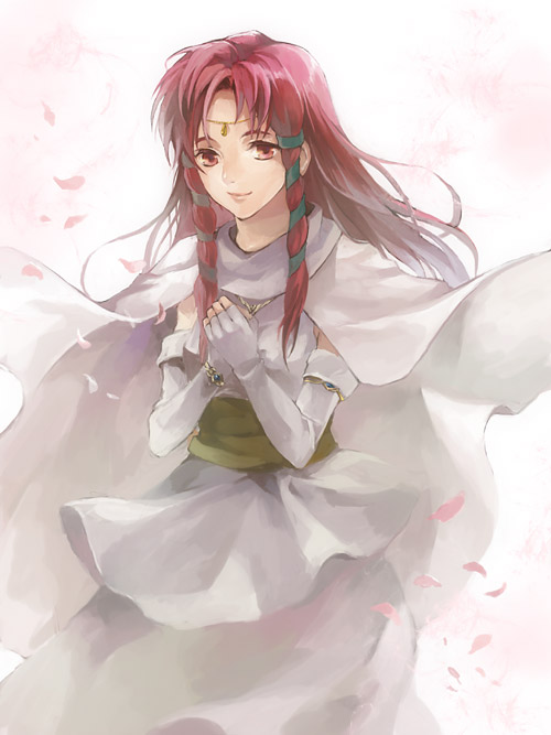 1girl, cherry_blossoms, dress, elbow_gloves, female_focus, fingerless_gloves, fire_emblem, fire_emblem:_thracia_776