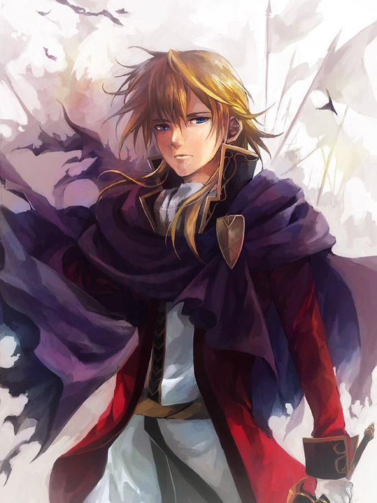 1boy, cape, coat, eldigan_(fire_emblem), fire_emblem, fire_emblem:_genealogy_of_the_holy_war, flag, kaito_(sawayakasawaday)