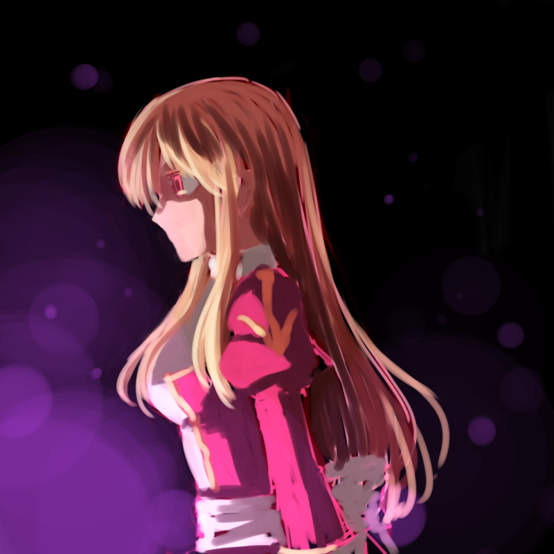 1girl, bio_lab, blonde_hair, bow, closed_mouth, dress, high_priest_(ragnarok_online), juliet_sleeves