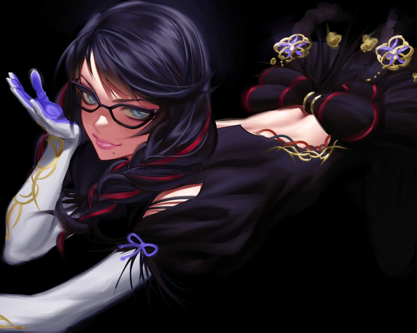 1girl, absurdres, ass, bayonetta, bayonetta_(series), bayonetta_3, black_hair, braid