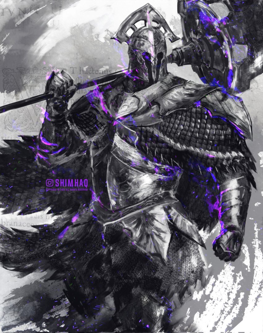 1boy, armor, breastplate, cape, chainmail, commentary, cowboy_shot, dark_souls_(series)