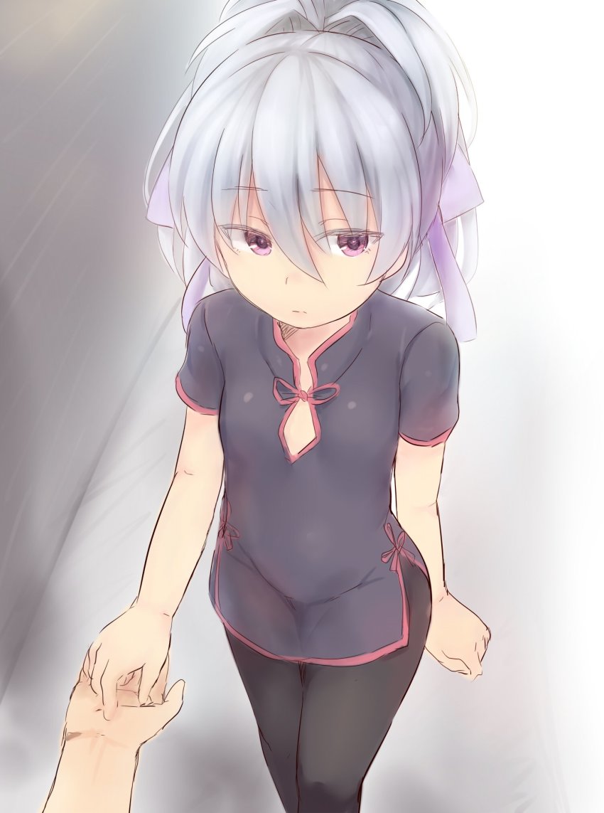 1girl, blush, breasts, china_dress, chinese_clothes, closed_mouth, darker_than_black, dress