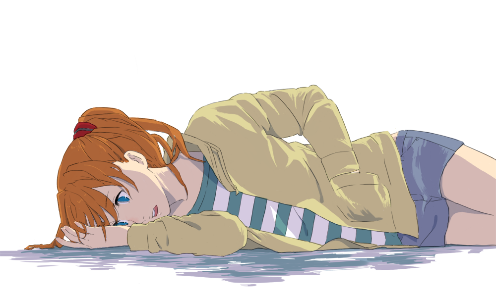 1girl, blue_eyes, empty_eyes, female_focus, hand_in_pocket, hand_on_own_head, jacket, kishida_nica