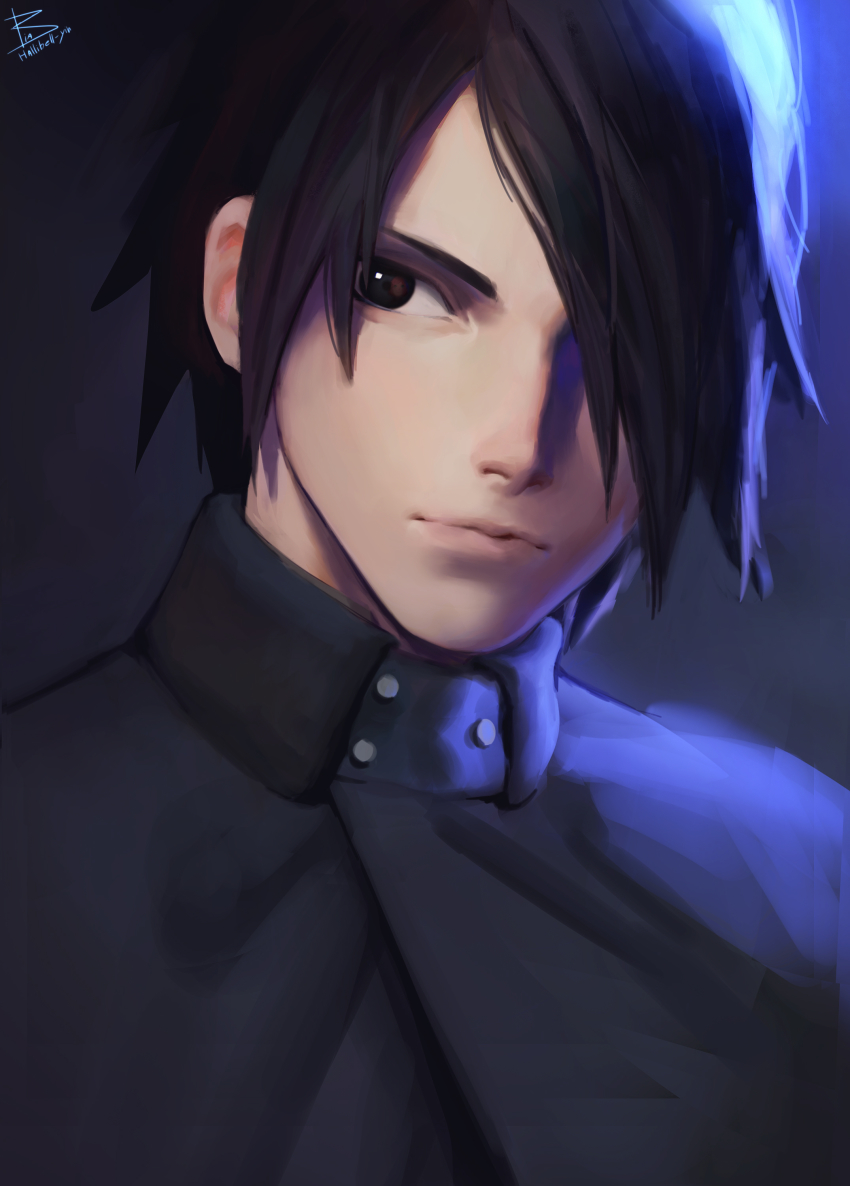 1boy, absurdres, artist_name, black_cloak, black_eyes, black_hair, boruto:_naruto_the_movie, cloak