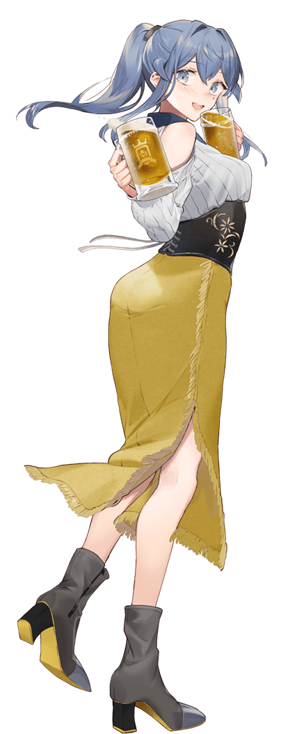 1girl, blouse, boots, cup, drew_(drew213g), full_body, gotland_(kancolle), gotland_(oktoberfest)_(kancolle)