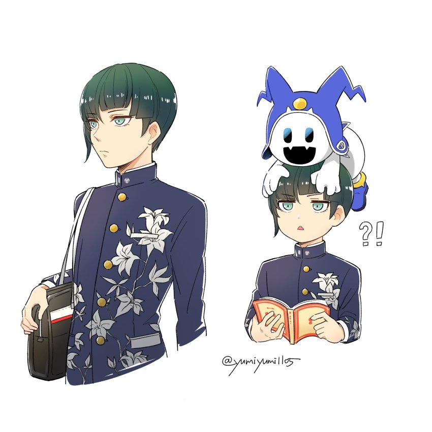 1boy, androgynous, black_hair, blue_eyes, blush, bowl_cut, eyelashes, gloves